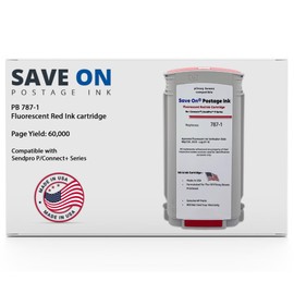 Save On Postage Ink Compatible PB 787-1 Red Postage Machine Ink - Cartridge for Sendpro P/Connect+ Series Mailing System, 787-1 Extra High Yield Red Ink Cartridge - Postage Meter Cartridge