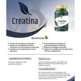 Creatina Energreen 60 Cpsulas 500 Mg Para Energa Y Fuerza Sin Sabor