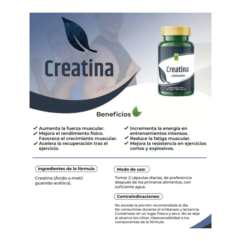 Creatina Energreen 60 Cpsulas 500 Mg Para Energa Y Fuerza