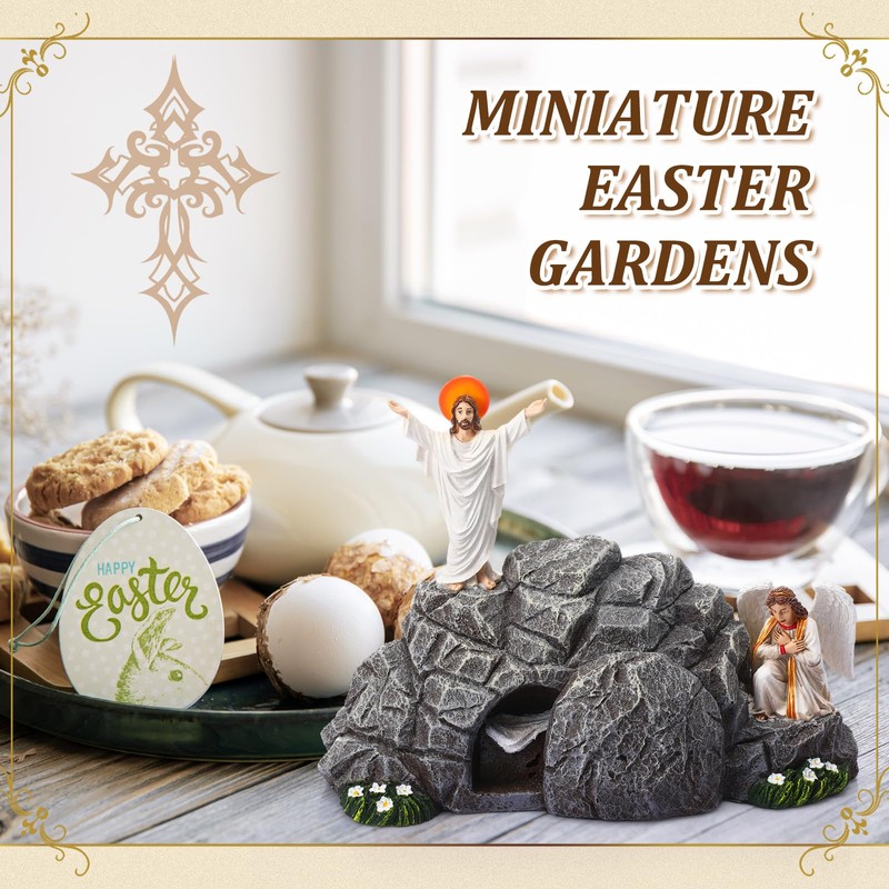 Vercraft Jesus Easter Decorations Easter Resurrection Scene Set Resin Table