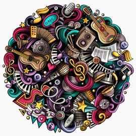 Cuteefun Round Puzzle 1000 Pieces Puzzle Adult Impossible Puzzle Music Puzzle Musical Instrument for Wall Decoration