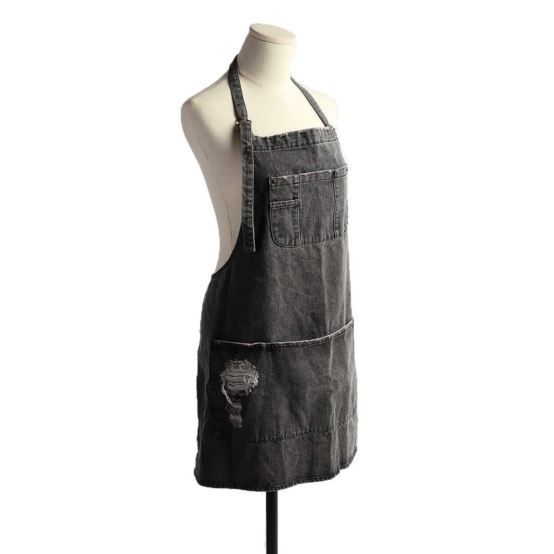 Pincy Denim Apron, Unisex Adjustable Bib Apron with Pockets for
