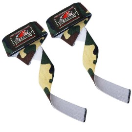 Be Smart Weight Lifting Straps NO-SLIP BODYBUILDING WRIST WRAPS BAR STRAP WORKOUT GRIP - Green Camo