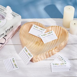 UNICRAFTALE Heart Wooden Prayers Bowl Set Religious Prayer Dough Bowl with Engraved Cross and Text Prayers Bowls for for Easter Mother's Day Christmas Vintage 22.6x22.6x3cm