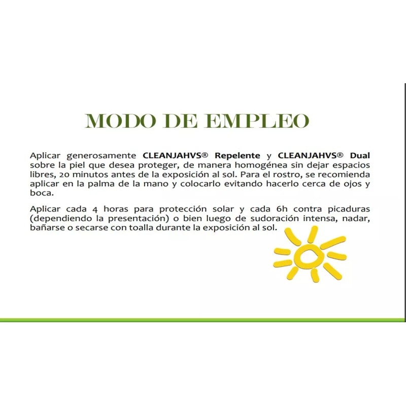 CLEANJAHVS Repelente Para Insectos De Amplio Espectro 100% Natural