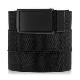 SlideBelts Men's Canvas Belt - Black with Matte Black Buckle