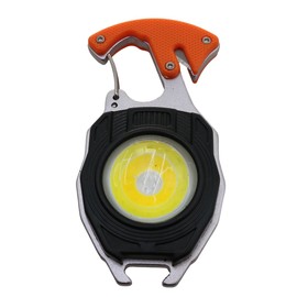 ANCLLO Multifunctional COB Mini Keychain Flashlights Screwdriver Bottle Opener for Outdoor Camping Hiking,Orange