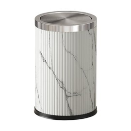 LEASYLIFE 9L/2.3GAL Small Trash Can with Swing Lid,Fancy Gold Waste Paper Baskets for Bathrooms,Gold Small Trash Can for Bathroom,Bedroom, Powder Room,Office,Laundry Room (9L-Wash Painting)