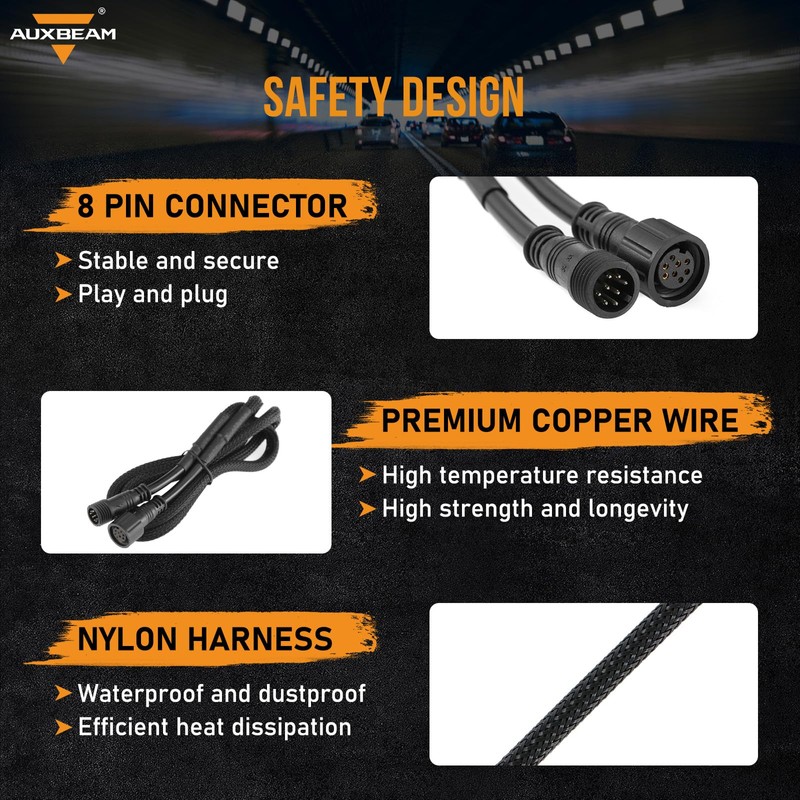 Auxbeam Extension Wiring Harness for 6 Gang Switch Panel BC60,