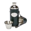 Farm Cottage Brands 8oz green leather hunting hip flask with engraving plate, 4 cups & free funnel (3380)
