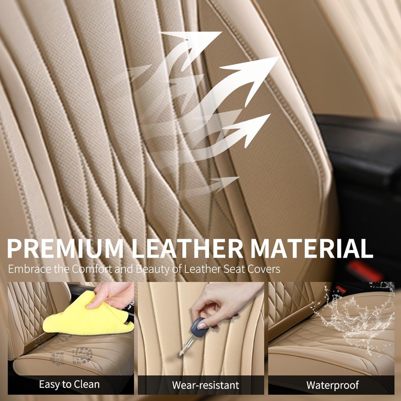 FLORICH Universal Seat Covers Full Set, 5 Seats Leather Seat