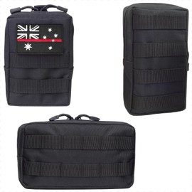 Tactical Car Seat Organiser of 3 Molle Pouches, Small Tactical Molle Pouch Utility Organizer Bag for Backpack (Style H)