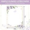 FYSUIMU 60 Sheets Floral Butterfly Stationery Letterhead Paper Watercolor Lavender