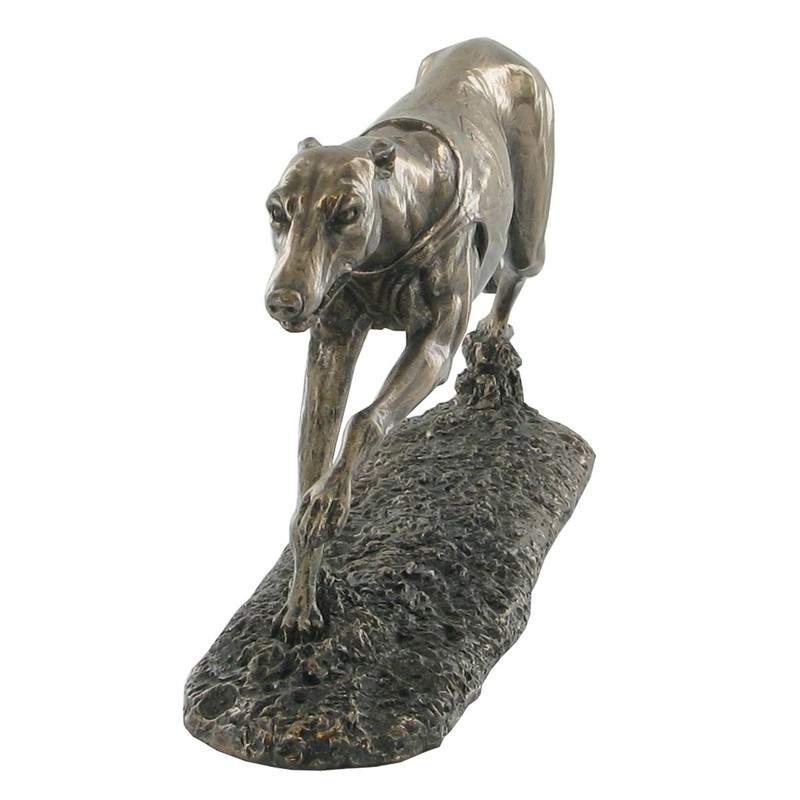 Single Running Greyhound Cold Cast Bronze Sculpture