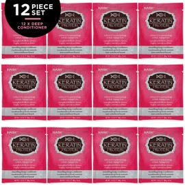 HASK Keratin Smoothing Deep Conditioner Treatments for all hair types, color safe, gluten-free, sulfate-free, paraben-free - Pack of 12
