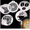 Set of 5 Stainless Steel Latte Art Templates for Cappuccino