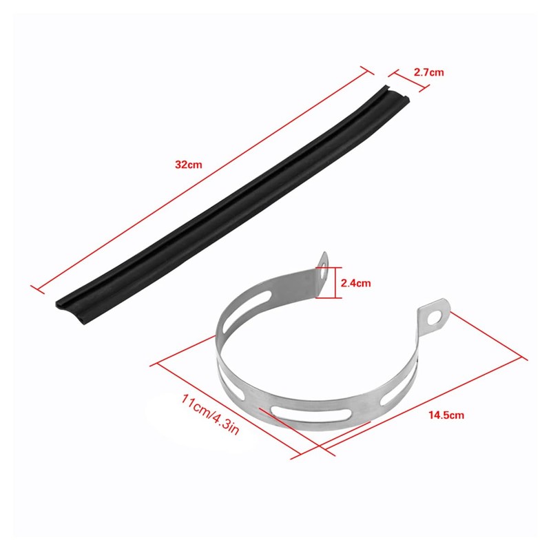 Hoite Motorcycle Exhaust Clamp 10cm Universal Stainless Steel Exhaust Muffler