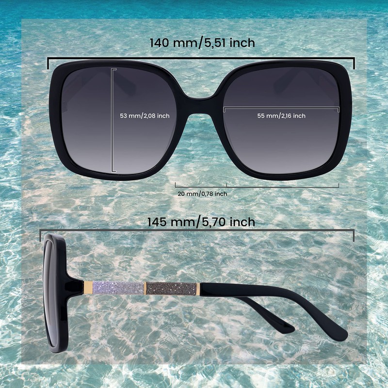 SQUAD Sunglasses for Women Adults Square Fashion with Glasses Case,