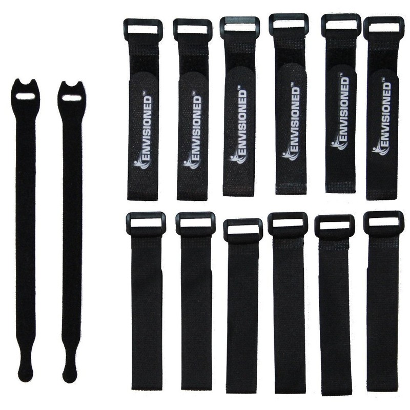 Reusable Cinch Straps 12 Pack, Multipurpose Quality Hook and Loop