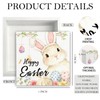 HYKDFMNCJ Happy Easter Bunny Wooden Box Sign Desk Decor, Easter