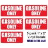 Unbranded/Generic 5-pk GASOLINE ONLY 1"x2" Vinyl Decals | Fuel Door