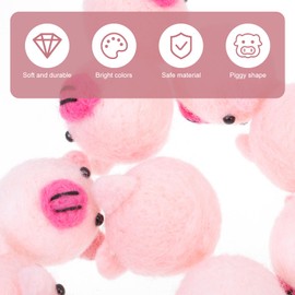 SEWACC 10 Pcs Felt Pig Hair Band Felt Felted Brooch Kits Elk Decor Felt Pig Shape Charm Hair Clip DIY Craft Ornaments for Crafts Decorations DIY Charm Mini Accessories Wool Felt