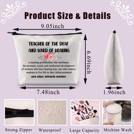 BDPWSS Deaf Education Teacher Gift Teacher of The Deaf and Hard of Hearing Makeup Bag ASL Teacher Gift SPED School Gift (Deaf Hard Noun CA)