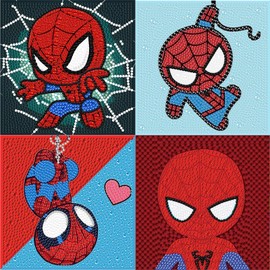 Kit de Pintura de Diamantes para Niños-Kit de Números de Diamantes, Manualidades para Niños de 8 a 12 Años,Kit de Mosaico Diy Kit Completo de Pintura de Diamantes para Regalar,Decoración de Paredes del Hogar (4 Pcs)…