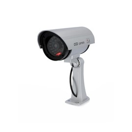 UNITEC Dummy-Kamera, simuliert echte Überwachungskamera mit blinkender LED, horizontal und vertikal verstellbar, Schtzart IP 44, inklusive Batterien, Schrauben und Dübeln zur Montage