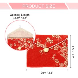 uxcell 6 Pcs Jewelry Pouch Chinese Style Silk Purse Pouch Small Travel Jewelry Organizer Bags Satin Embroidered Bag for Wedding Birthday Party Small Travel, Red