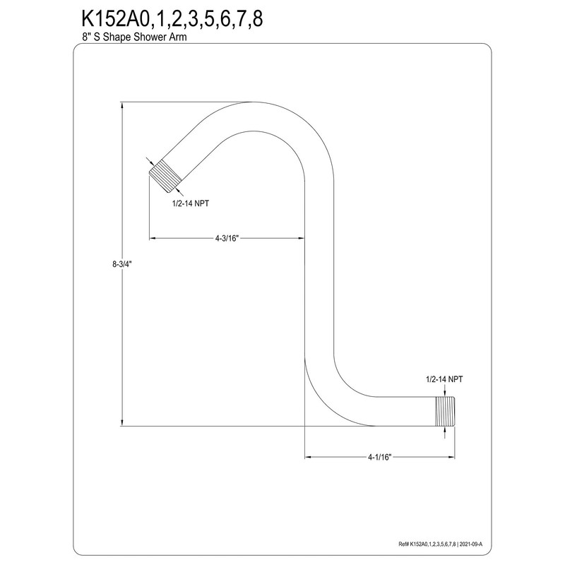 Kingston Brass K152A5 Designer Trimscape Showerscape S-Shape Shower Arm, Oil
