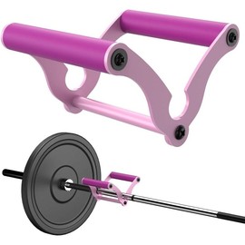 V Bar Landmine Handle Attachment for Barbell Bar, Solid Multi-Grip Landmine Handle Attachment with Non-Slip Rubber Handle, Fits Olympic Bars Strength  Bars - Colour: Pink