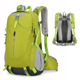 Long Keeper 40L Hiking Backpack with Rain Cover Waterproof Lightweight Camping Backpack for Men Women Rucksack for Trekking Travel Cycling Climbing Outdoor (Green)
