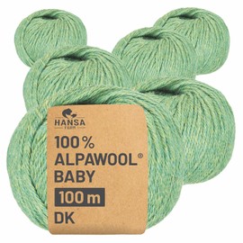 100% Baby Alpaca Wool in 50+ Colours (Scratch-Free) – 300 g Set (6 x 50 g) – Soft Alpaca Wool for Knitting & Crochet in 6 Yarn Sizes by Hansa-Farm
