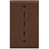 RiteAV - 3 Port HDMI Wall Plate - Brown