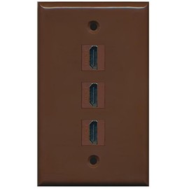 RiteAV - 3 Port HDMI Wall Plate - Brown