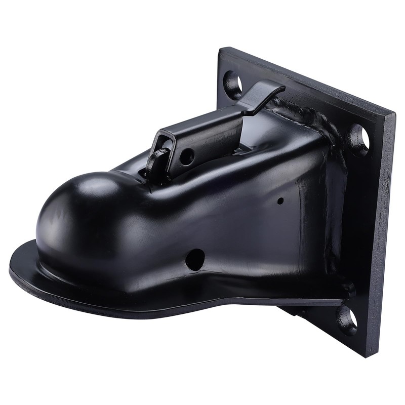 NovelBee 2-5/16" Flat Mount Trailer Coupler with Bolts Hardware,Black Powder