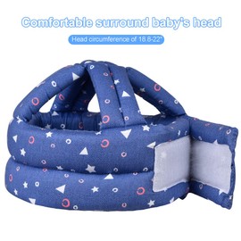 TORASO Baby Helmet, Baby Infant Head Helmet for Crawling, Head Cushion Bumper Bonnet, Soft Headguard for Toddler Learning to Walk, Blue Shapes (1)