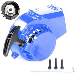 SUNQIAO Pocket Bike Pull Starter, Alloy Aluminum Recoil Starter for 47 49cc 2 Stroke Mini ATV Dirt Bike (Blue)