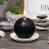 Zest Candle 6-Piece Ball Candles, 3-Inch, Black