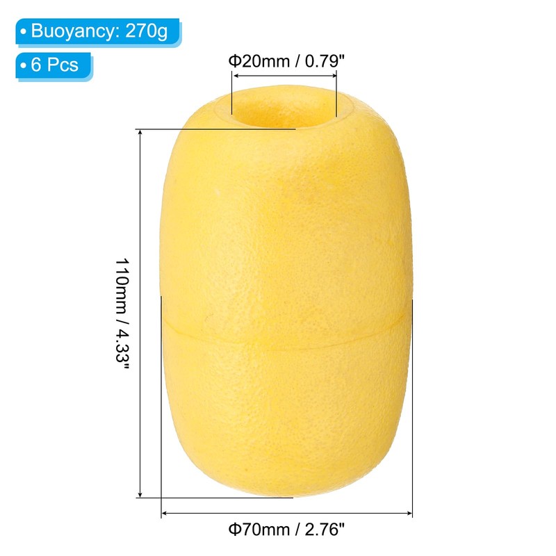 PATIKIL Set of 6 4.33" x 2.76" Rope Float Buoy
