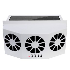 CYDZSW Car Solar Powered Window Exhaust Fan, Air Purifier, Solar Power Air Vent Radiator Fan for Backseat or Frontseat, Vehicle Ventilation Fan (White)