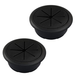 Zorfeter 2pcs 2 Inch Black Flexible Desk Grommet, Wire Cord Hole Cover Cable Organizer for Cables Desktop Equipment Home & Office Table Cables