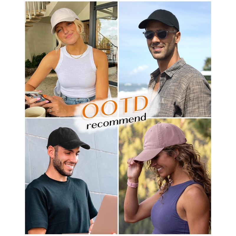 FURTALK Cotton Low Profile Baseball Cap Hat for Men Women