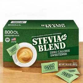 Stevia Sweetener Packets – Plant-Based Zero Calorie, 800 Count | Natural Sugar Substitute for Hot & Cold Drinks