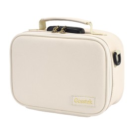 Gosstek PU Leather Smell Proof Bag with Combination Lock, Childproof Smell proof case For Home and Travel, Multiple Colors Available (Beige)