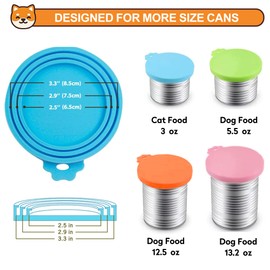 PWOD 2 Pack Pet Food Cans Lids, Silicone Food Can Covers for Dog and Cat, BPA Free/Food Safe/Universal, One Fit Most Standard Size Food Can Top Teal/Red