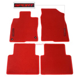 Unbranded For 16-21 Honda Civic Floor Mat Carpet Red Nylon Front & Rear w/ Red Sport