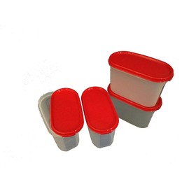 Tupin Tupperware Modular Mate Oval Plastic Container Set, 1.1 Litre (Set of 4)