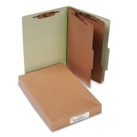 ACCO - Pressboard 25-Pt. Classification Folders, Legal, Six-Section, Leaf Green, 10/Box 16046 (DMi BX